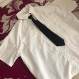 2021 Short Sleeve Shirt Women White Turn Down Collar Basic Casual Teen Gril Student Oversize Shirt Women Loose Blouse