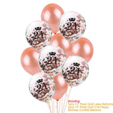 Rose Gold Happy Birthday Bunting Banner Balloons 18 21st 30 40 50 60th Number balloons Adults Birthday Party Decoration 75