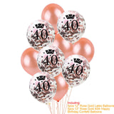 Rose Gold Happy Birthday Bunting Banner Balloons 18 21st 30 40 50 60th Number balloons Adults Birthday Party Decoration 75