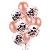 Rose Gold Happy Birthday Bunting Banner Balloons 18 21st 30 40 50 60th Number balloons Adults Birthday Party Decoration 75