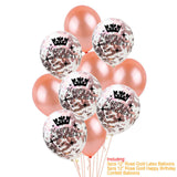 Rose Gold Happy Birthday Bunting Banner Balloons 18 21st 30 40 50 60th Number balloons Adults Birthday Party Decoration 75