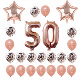 Rose Gold Happy Birthday Bunting Banner Balloons 18 21st 30 40 50 60th Number balloons Adults Birthday Party Decoration 75
