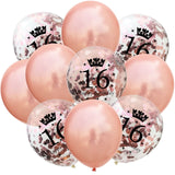 Rose Gold Happy Birthday Bunting Banner Balloons 18 21st 30 40 50 60th Number balloons Adults Birthday Party Decoration 75