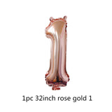 Rose Gold Happy Birthday Bunting Banner Balloons 18 21st 30 40 50 60th Number balloons Adults Birthday Party Decoration 75