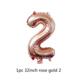 Rose Gold Happy Birthday Bunting Banner Balloons 18 21st 30 40 50 60th Number balloons Adults Birthday Party Decoration 75