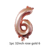 Rose Gold Happy Birthday Bunting Banner Balloons 18 21st 30 40 50 60th Number balloons Adults Birthday Party Decoration 75