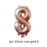 Rose Gold Happy Birthday Bunting Banner Balloons 18 21st 30 40 50 60th Number balloons Adults Birthday Party Decoration 75
