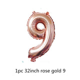 Rose Gold Happy Birthday Bunting Banner Balloons 18 21st 30 40 50 60th Number balloons Adults Birthday Party Decoration 75