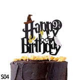 Harry Potter Happy Birthday Banner Cake Topper Hogwarts Flags Bunting for Baby Kids Favors Magic theme Birthday Party Decoration