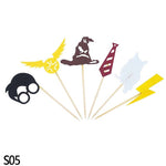 Harry Potter Happy Birthday Banner Cake Topper Hogwarts Flags Bunting for Baby Kids Favors Magic theme Birthday Party Decoration