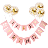 Letter Banner gold confetti balloon Birthday Party Supplies Boy girl kids favor birthday decoration