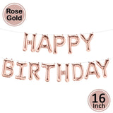 First Happy Birthday Rose Gold Balloon Banner My 1st 1 One Year Party Decorations Kids Baby Boy Girl Adult Garland Supplies Blue