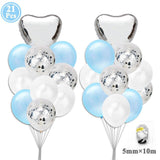 First Happy Birthday Rose Gold Balloon Banner My 1st 1 One Year Party Decorations Kids Baby Boy Girl Adult Garland Supplies Blue