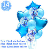 First Happy Birthday Rose Gold Balloon Banner My 1st 1 One Year Party Decorations Kids Baby Boy Girl Adult Garland Supplies Blue