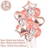 First Happy Birthday Rose Gold Balloon Banner My 1st 1 One Year Party Decorations Kids Baby Boy Girl Adult Garland Supplies Blue