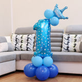 First Happy Birthday Rose Gold Balloon Banner My 1st 1 One Year Party Decorations Kids Baby Boy Girl Adult Garland Supplies Blue