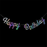 Happy Birthday Banner Bunting Hanging Flag Garland Party Decor Banner Boy Girl Baby Shower Birthday Sign